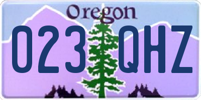 OR license plate 023QHZ