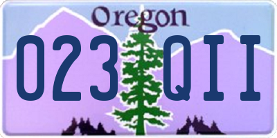 OR license plate 023QII