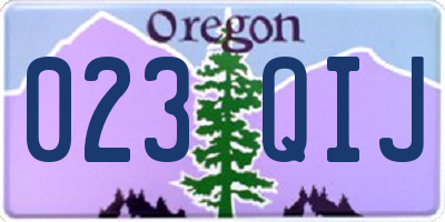OR license plate 023QIJ