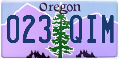 OR license plate 023QIM