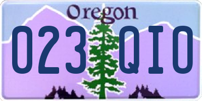 OR license plate 023QIO
