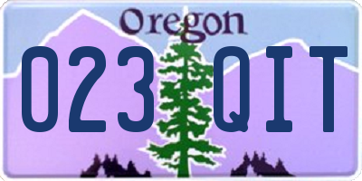 OR license plate 023QIT