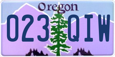 OR license plate 023QIW