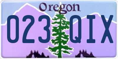 OR license plate 023QIX