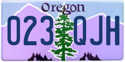 OR license plate 023QJH