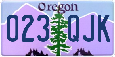 OR license plate 023QJK
