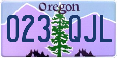OR license plate 023QJL