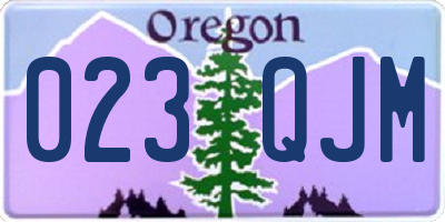 OR license plate 023QJM