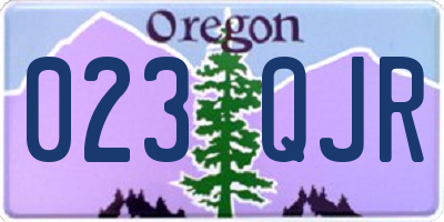 OR license plate 023QJR