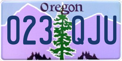 OR license plate 023QJU