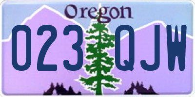 OR license plate 023QJW