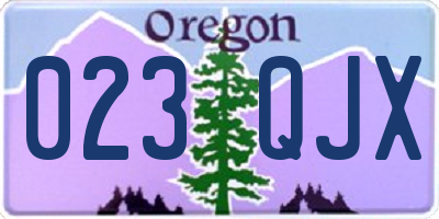 OR license plate 023QJX