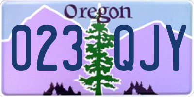 OR license plate 023QJY