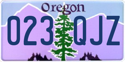 OR license plate 023QJZ