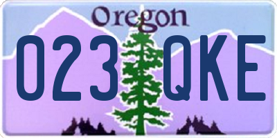 OR license plate 023QKE