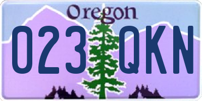 OR license plate 023QKN