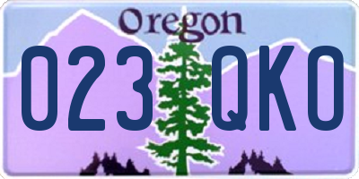 OR license plate 023QKO