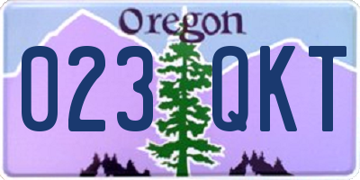 OR license plate 023QKT