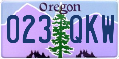 OR license plate 023QKW