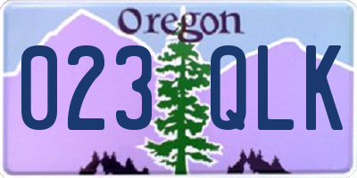 OR license plate 023QLK