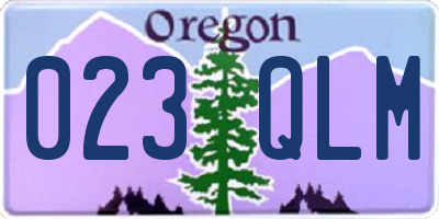 OR license plate 023QLM