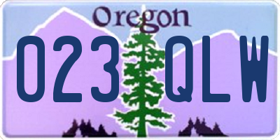 OR license plate 023QLW