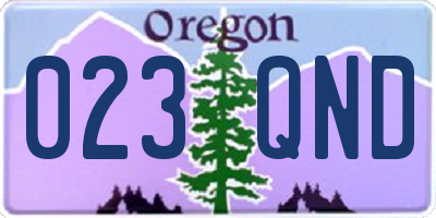 OR license plate 023QND