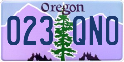 OR license plate 023QNO