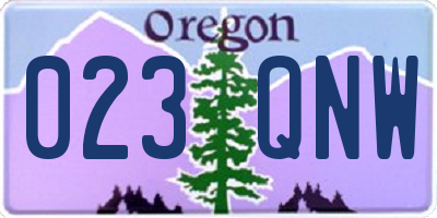 OR license plate 023QNW