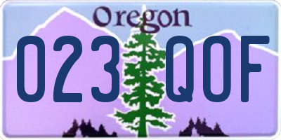 OR license plate 023QOF
