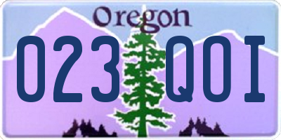OR license plate 023QOI
