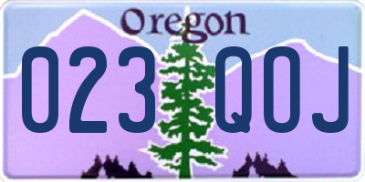 OR license plate 023QOJ