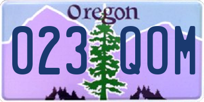 OR license plate 023QOM