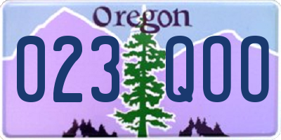OR license plate 023QOO