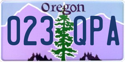 OR license plate 023QPA