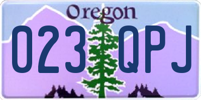 OR license plate 023QPJ