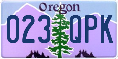 OR license plate 023QPK