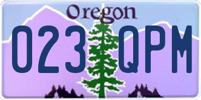 OR license plate 023QPM