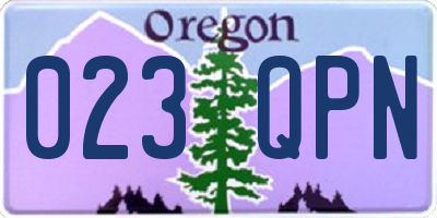 OR license plate 023QPN