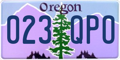 OR license plate 023QPO