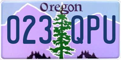 OR license plate 023QPU