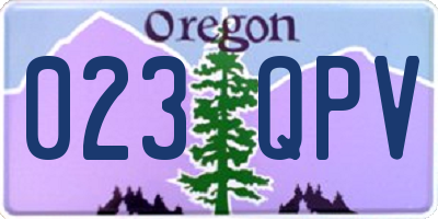 OR license plate 023QPV
