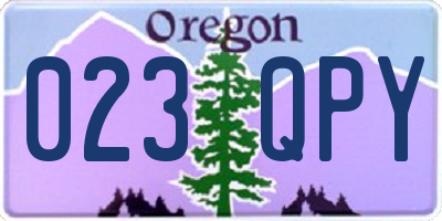OR license plate 023QPY