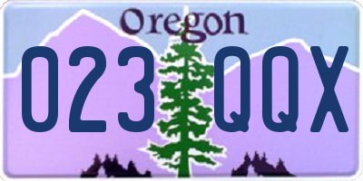 OR license plate 023QQX