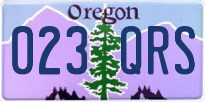 OR license plate 023QRS