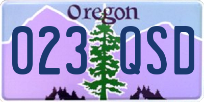 OR license plate 023QSD