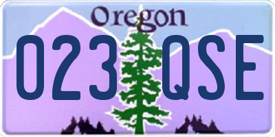 OR license plate 023QSE
