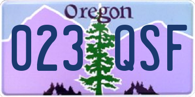 OR license plate 023QSF