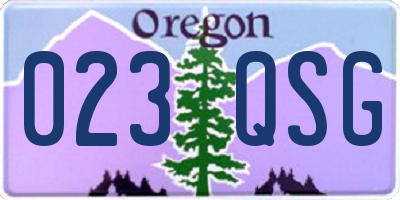 OR license plate 023QSG