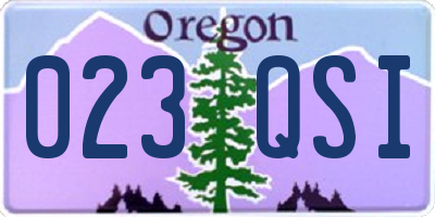 OR license plate 023QSI